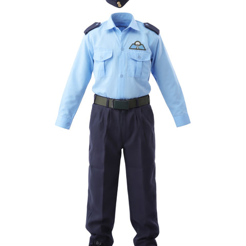 Kids Air Force Pilot Costume Sky Blue Uniform Fancy Dress - front