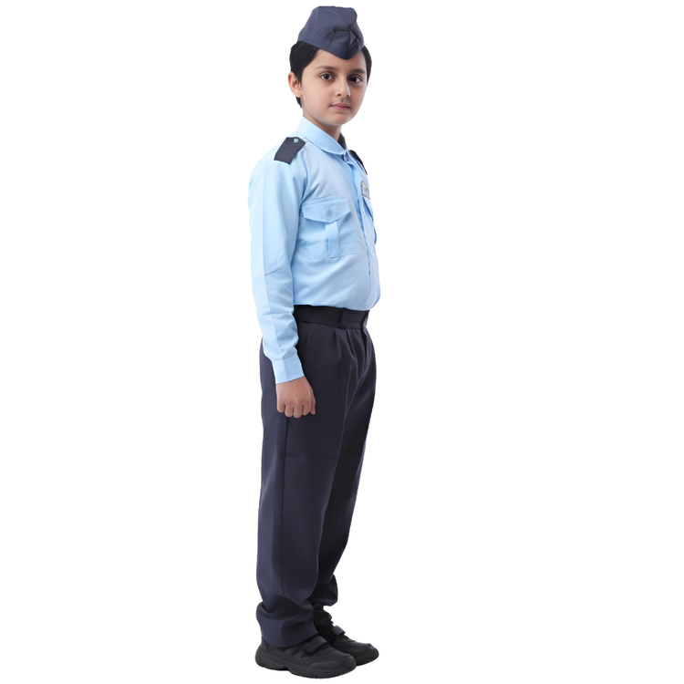 Indian Air Force kids uniform with cap detail
