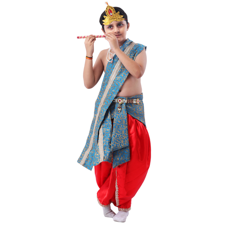Krishna fancy dress accessories mukut bansuri set