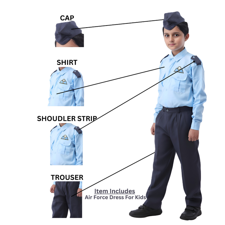 Air Force costume side view kids pilot dress