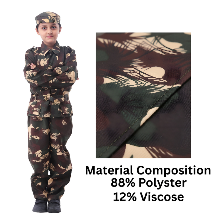 Army costume for kids - military uniform with cap