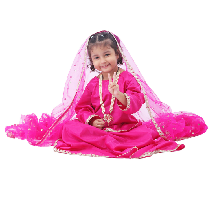 Radha costume for girls Janmashtami pink festive lehenga