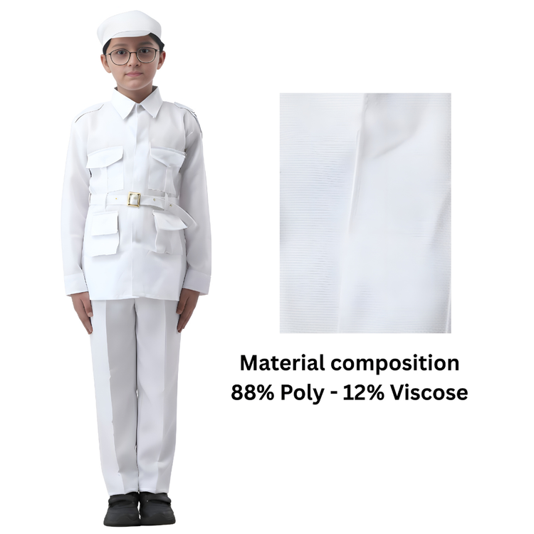 Navy uniform kids side pose salute view