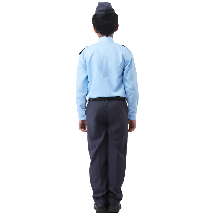 Kids Air Force costume pilot uniform - back salute view