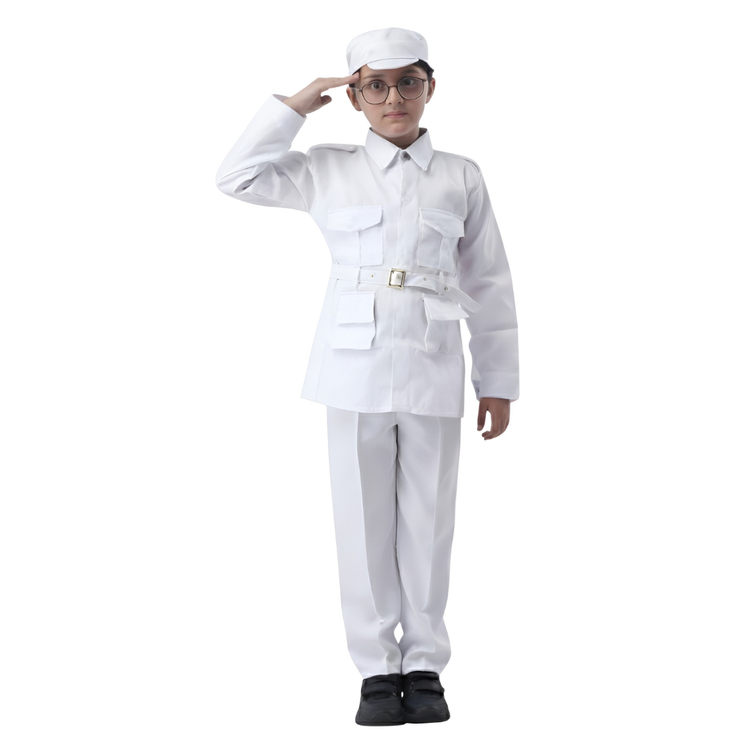 Kids Navy sailor costume - uniform shirt, trousers, cap and salute set for school fancy dress
