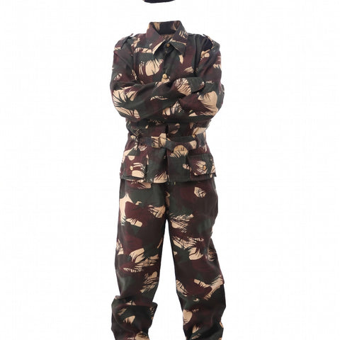 Kids Army Camouflage Costume Military Uniform Fancy Dress - front