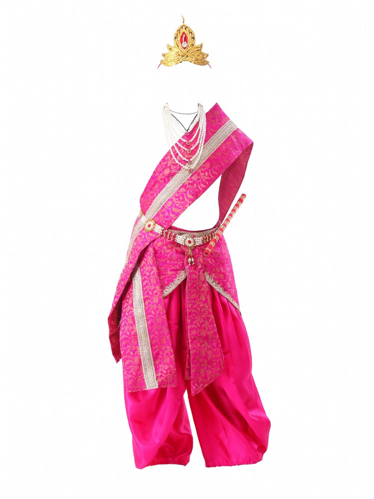 Krishna Costume for Kids Pink Dhoti Pink Patka Janmashtami - pose