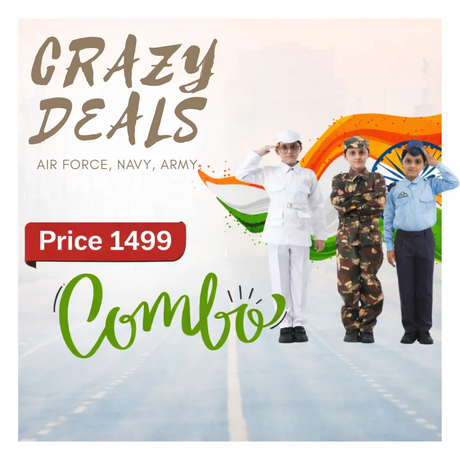 Republic Day fancy dress ideas - Army Navy Air Force costume combo for kids