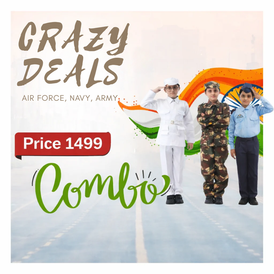 Republic Day fancy dress ideas - Army Navy Air Force costume combo for kids