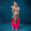 Bal Krishna dress for baby boy - satin pink dhoti with green patka