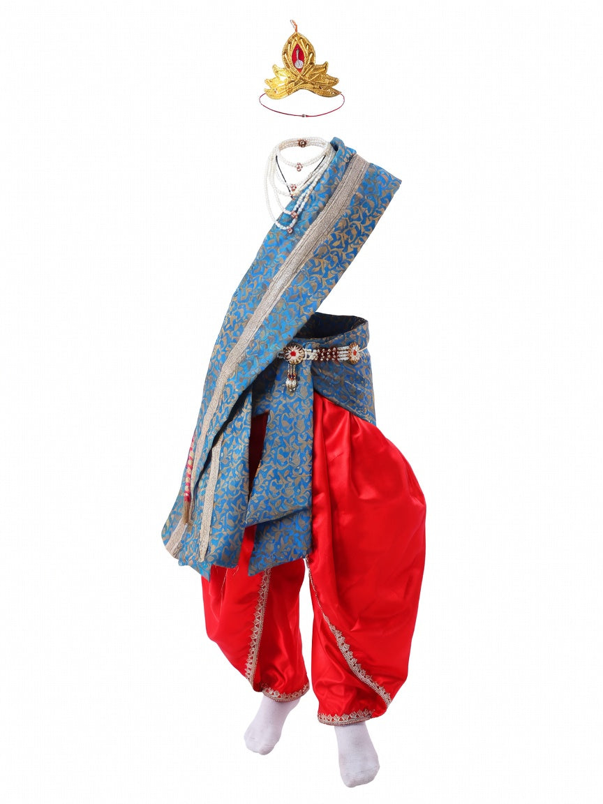 Krishna Costume for Kids - Red Dhoti & Blue Patka