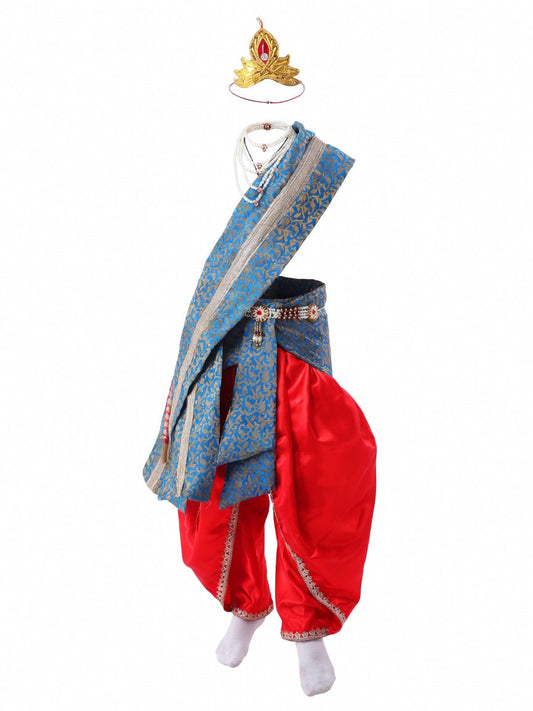 Krishna Costume for Kids - Red Dhoti & Blue Patka