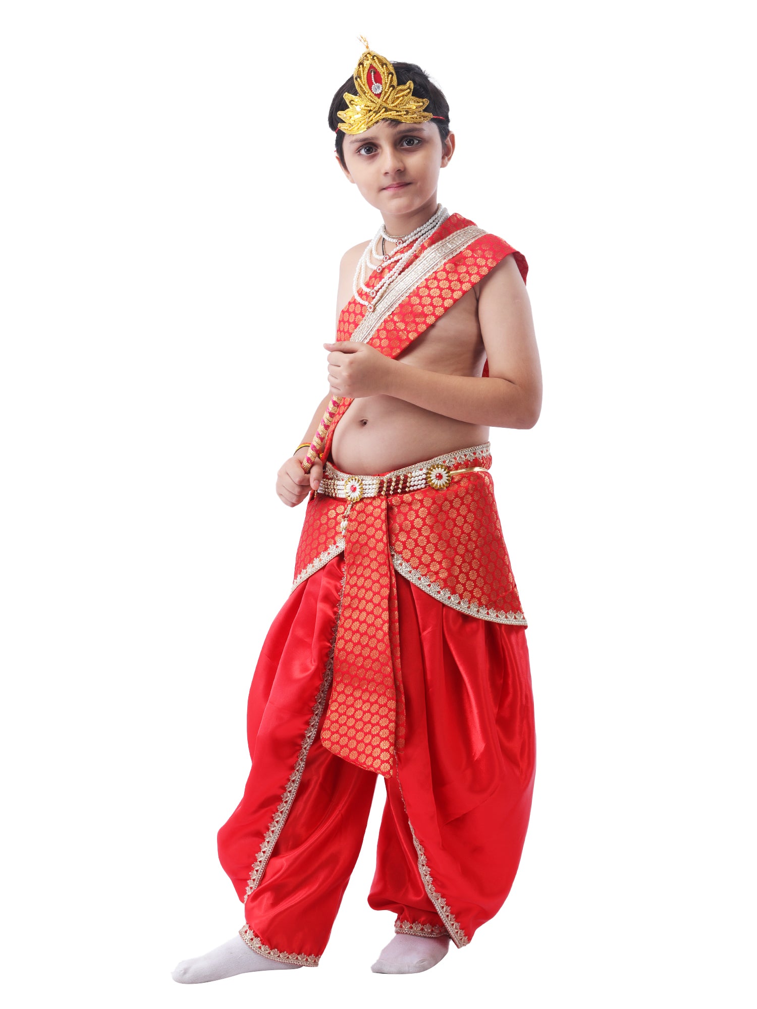 A Divine Childhood Moment Young Krishna Strikes a Melodic Pose in Cultural Attire