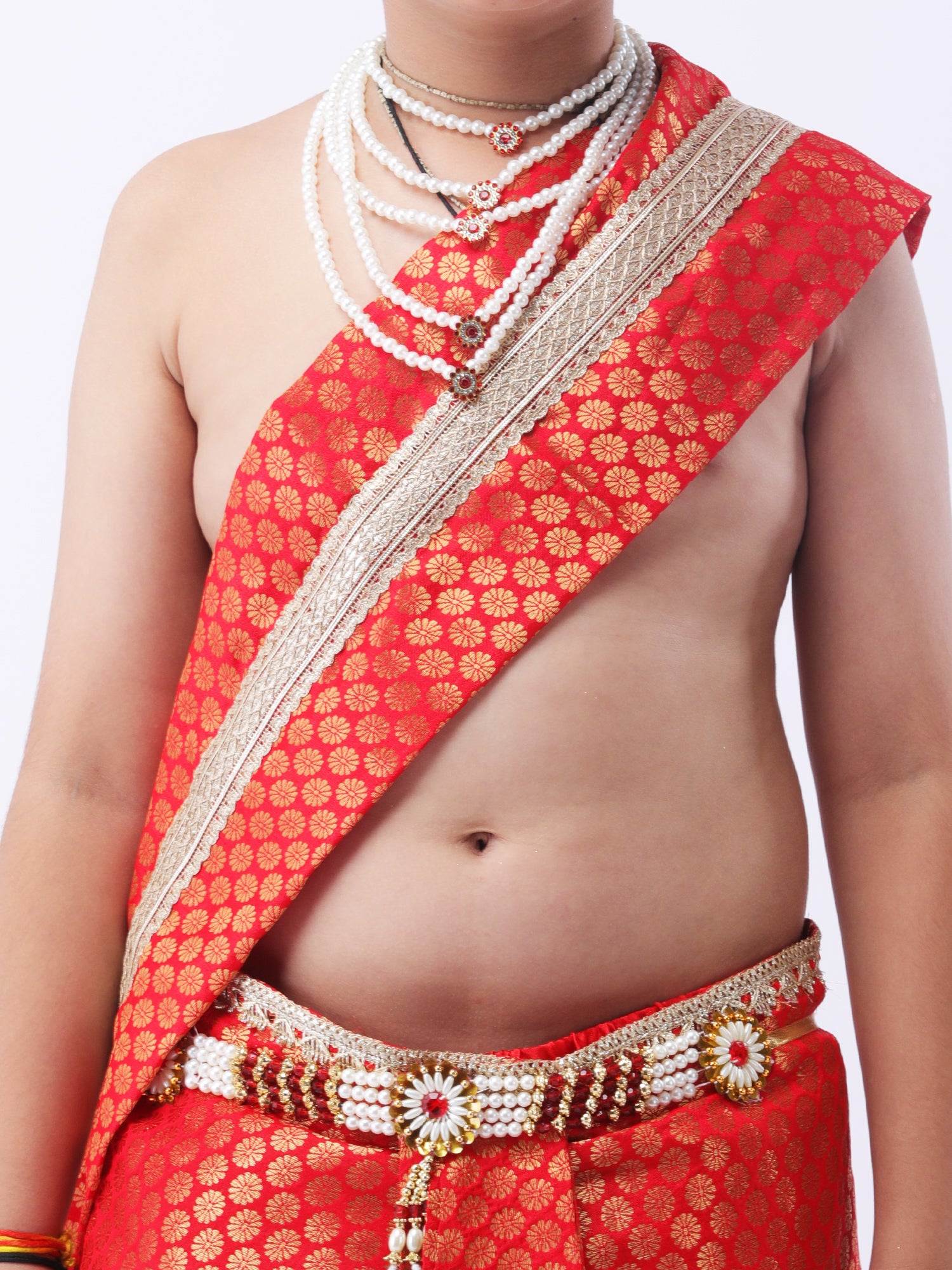 A Divine Childhood Moment Young Krishna Strikes a Melodic Pose in Cultural Attire