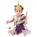 Krishna Fancy Costume for Kids Dress Purple Pakta - White Dhoti Includes Accessories