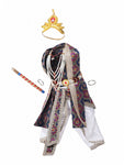 Krishna Costume for Kids - Multicolour Patka & White Dhoti - front
