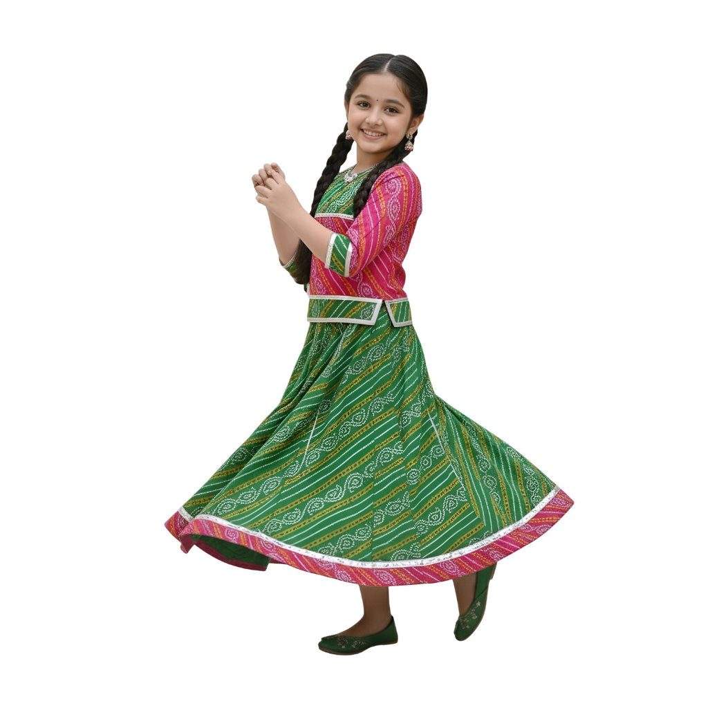 Handcrafted Traditional Rajasthani Bandhani Lehenga with Rich Ethnic Work