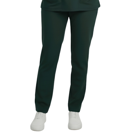 Medical Scrubs Set Women Comfort Fit – Dark Green V-Neck T-Shirt & Pants
