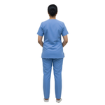 Medical Scrubs Set Women Comfort Fit – Blue V-Neck T-Shirt & Pants