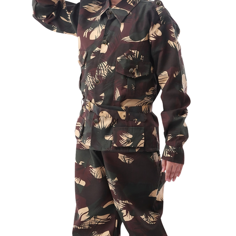 Kids Army military costume - uniform shirt, trousers, cap and salute set for school fancy dress