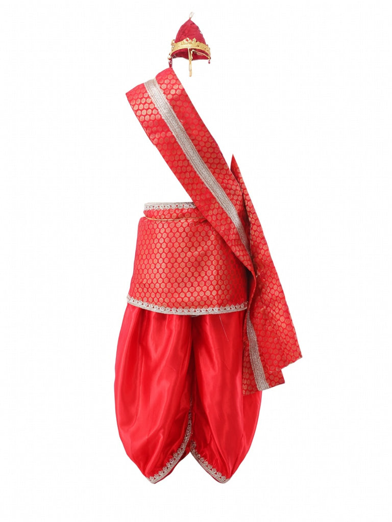 Krishna Costume for Kids Red Dhoti Red Patka Janmashtami - pose