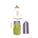 Krishna Fancy Costume for Kids Dress Blue Pakta - Green Dhoti Includes Accessories