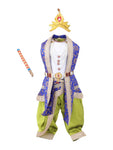 Krishna Costume for Kids - Blue Patka & Parrot Green Dhoti - view 1