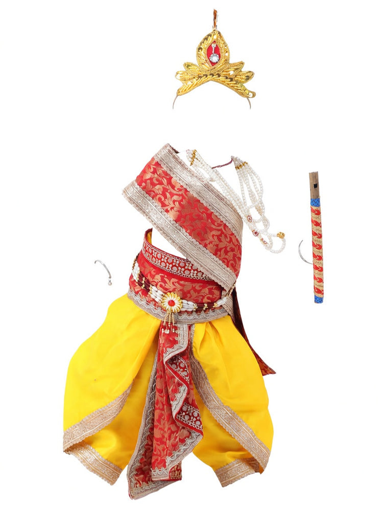 Krishna Costume for Kids - Red Patka & Yellow Dhoti - view 1