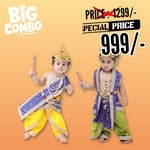 Krishna Costume Combo Pack of 2 for Kids - Yellow-Blue & Green-Blue