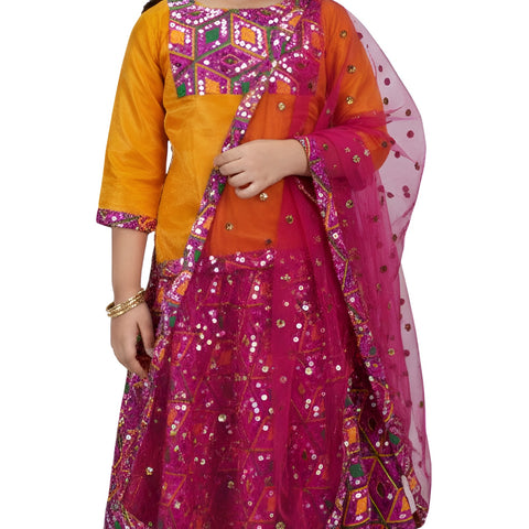Gujarati traditional lehenga for kids - Garba Navratri dance costume