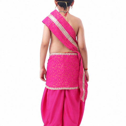 Krishna Costume for Kids Includes Crepe Pink Dhoti - Embroidery Patka and Accessories Dress Ready For Janmasthami
