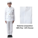 Kids Navy Style Costume Set – Sailor Shirt, Trousers, Cap & Salute Outfit for Role Play