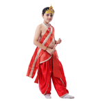 A Divine Childhood Moment Young Krishna Strikes a Melodic Pose in Cultural Attire