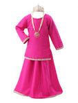 Radha Costume for Kids Rani Pink Lehenga Choli Janmashtami - with crown