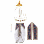 Krishna Costume for Kids - Multicolour Patka & White Dhoti - accessories set