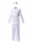 Kids Navy Sailor Costume White Uniform Fancy Dress - with cap