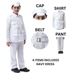 Kids Navy Style Costume Set – Sailor Shirt, Trousers, Cap & Salute Outfit for Role Play