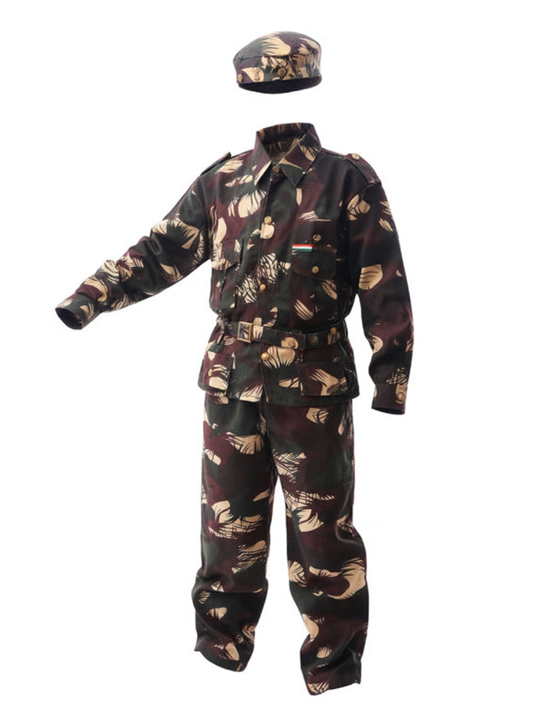 Kids Army Camouflage Costume Military Uniform Fancy Dress - back