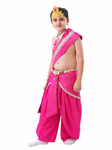 Krishna Costume for Kids Includes Crepe Pink Dhoti - Embroidery Patka and Accessories Dress Ready For Janmasthami