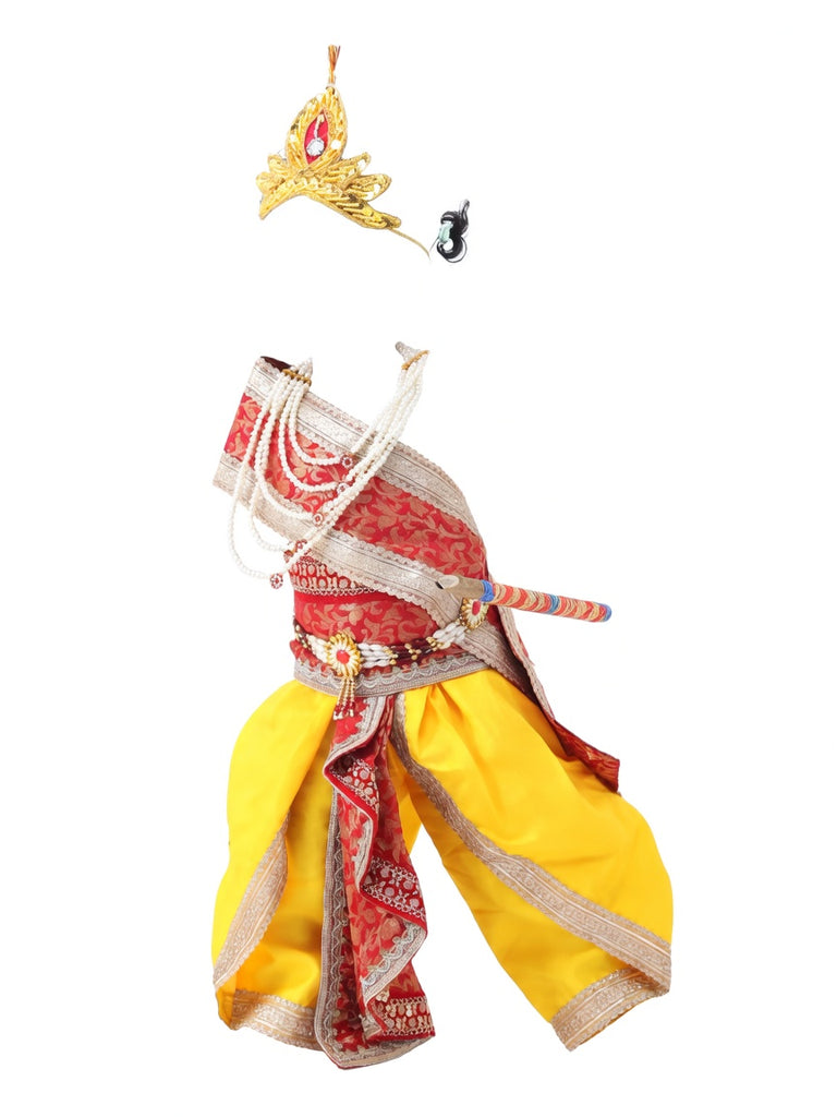Krishna Costume for Kids - Red Patka & Yellow Dhoti - view 2