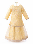 Radha Costume for Kids Golden Lehenga Choli Janmashtami - side