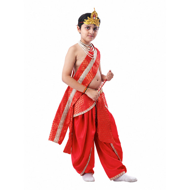 Krishna Kanhaiya Costume for Baby Boy | Crepe Red Dhoti, Embroidery Red Patka | With Accessories Dress Ready Janmashtami