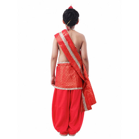 Krishna Kanhaiya Costume for Baby Boy | Crepe Red Dhoti, Embroidery Red Patka | With Accessories Dress Ready Janmashtami