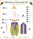 Krishna Costume for Baby Boy | Angrakha Dupion Silk Blue Patka - Green Dhoti | With Accessories Dress Ready Janmashtami