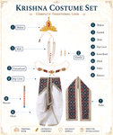 Krishna Costume for Baby Boy, Janmasthami Dress For Kids (Blue Patka - White Dhoti) Includes Eight Accessories