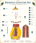 Laddu Gopal Fancy Dress for Baby Boy, Krishna Costume for Kids, Little Kahna Janmashtami Outfit Set