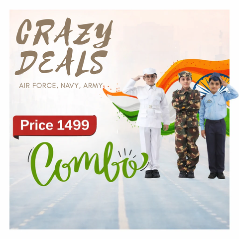 Patriot series fancy dress combo - Army Navy Air Force set of 3 for kids