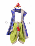 Krishna Costume for Kids - Blue Patka & Parrot Green Dhoti - view 4