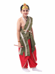 Bal Gopal Costume for Kids Includes Crepe Pink Dhoti - Embroidery Green Patka and Accessories Dress Ready For Janmasthami