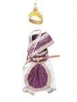 Krishna Costume for Kids - Purple Patka & White Dhoti - view 1